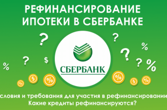 Сбербанк рефинансирование ипотеки